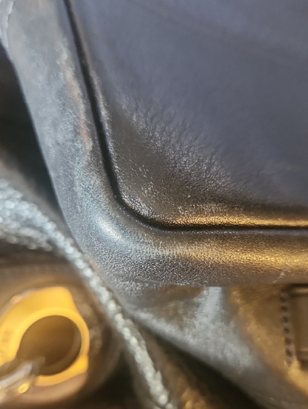 Coach Peppled Leather Hadley Black Leather Tote Bag - Picture 8 of 14